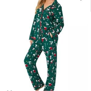 BedHead x Peanuts Snoopy Holiday Fun Flannel Pj's Set Women's Size L